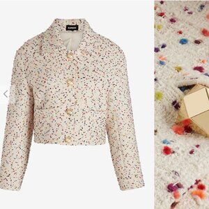 Express Speckled Boucle Cropped Jacket XS